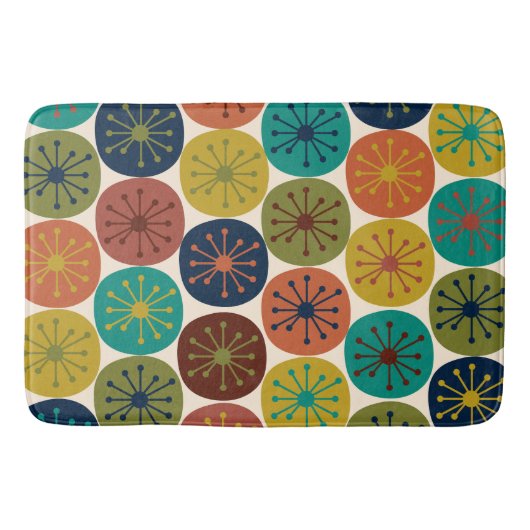 Midden eeuws modern atoomstippen retro patroon badmat (Voorkant)