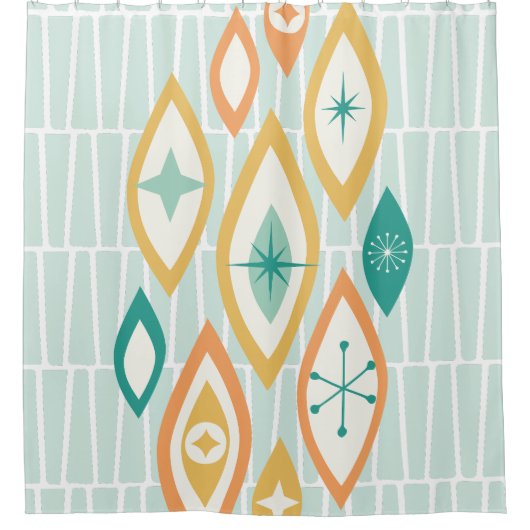 Midden-eeuws modern atoomtijdperk Abstract Douchegordijn (Voorkant)