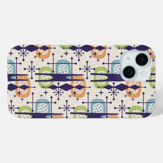 Midden-eeuws modern atoomtijdperk Abstract patroon Case-Mate iPhone Case (Achterkant (horizontaal))