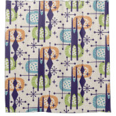 Midden-eeuws modern atoomtijdperk Abstract patroon Douchegordijn (Voorkant)