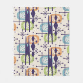 Midden-eeuws modern atoomtijdperk Abstract patroon Fleece Deken (Voorkant)