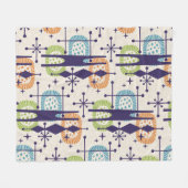 Midden-eeuws modern atoomtijdperk Abstract patroon Fleece Deken (Voorkant (Horizontaal))