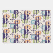 Midden-eeuws modern atoomtijdperk Abstract patroon Inpakpapier Vel (Voorkant 3)