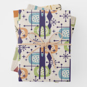 Midden-eeuws modern atoomtijdperk Abstract patroon Inpakpapier Vel (In situ)