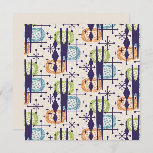 Midden-eeuws modern atoomtijdperk Abstract patroon Kaart (Voorkant / Achterkant)