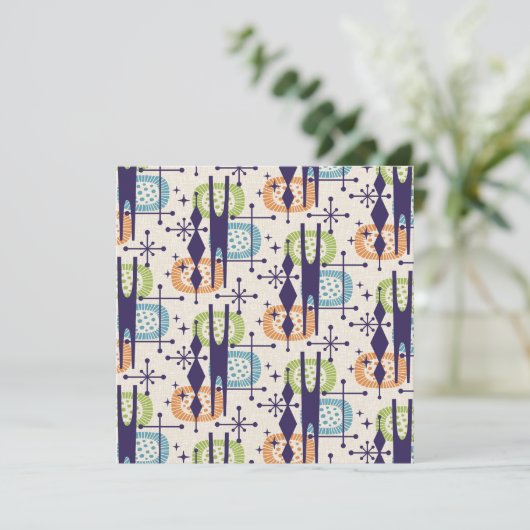 Midden-eeuws modern atoomtijdperk Abstract patroon Kaart (Staand voorkant)