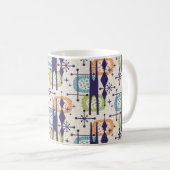 Midden-eeuws modern atoomtijdperk Abstract patroon Koffiemok (Voorkant rechts)