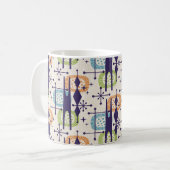 Midden-eeuws modern atoomtijdperk Abstract patroon Koffiemok (Voorkant links)