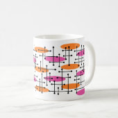 Midden-eeuws modern atoomtijdperk Abstract patroon Koffiemok (Voorkant rechts)