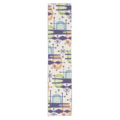 Midden-eeuws modern atoomtijdperk Abstract patroon Korte Tafelloper (Voorkant)