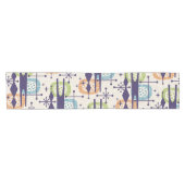 Midden-eeuws modern atoomtijdperk Abstract patroon Korte Tafelloper (Horizontaal)