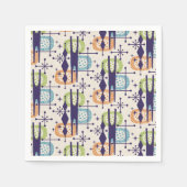 Midden-eeuws modern atoomtijdperk Abstract patroon Servet (Voorkant)