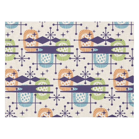 Midden-eeuws modern atoomtijdperk Abstract patroon Tafelkleed (Voorkant (Horizontaal))