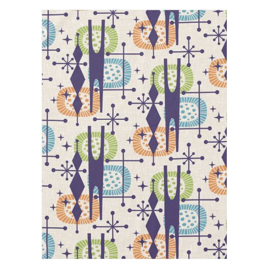 Midden-eeuws modern atoomtijdperk Abstract patroon Tafelkleed (Voorkant)