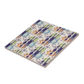 Midden-eeuws modern atoomtijdperk Abstract patroon Tegeltje (Zijkant)