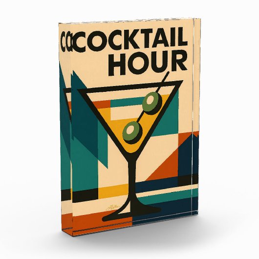 Midden eeuws modern Bauhaus cocktailuur Martini Fotoblokken (Links)