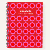 Midden-eeuws modern bloemmotief monogram notitieboek (Voorkant)