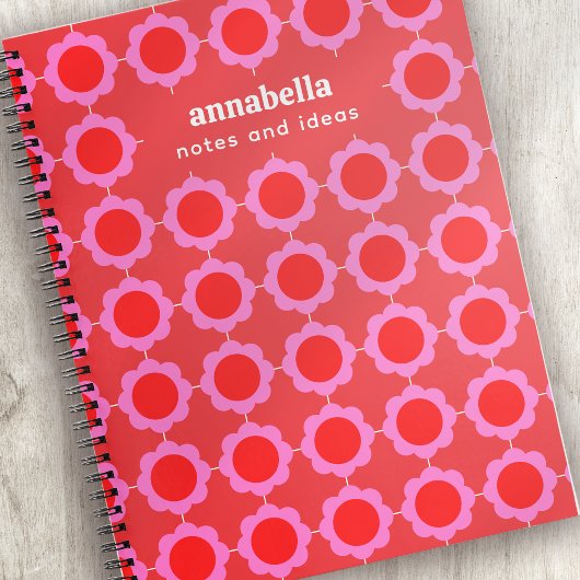 Midden-eeuws modern bloemmotief monogram notitieboek