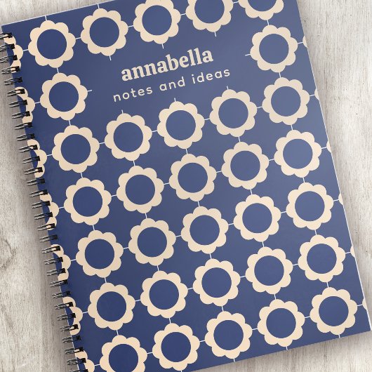 Midden-eeuws modern bloemmotief monogram notitieboek