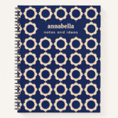 Midden-eeuws modern bloemmotief monogram notitieboek (Voorkant)