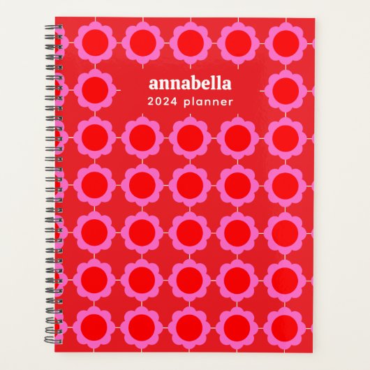 Midden-eeuws modern bloemmotief monogram planner (Voorkant)