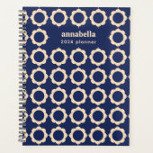 Midden-eeuws modern bloemmotief monogram planner (Voorkant)