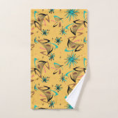 Midden eeuws modern geel zwart turquoise bad handdoek (Handdoek)