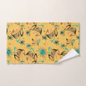 Midden eeuws modern geel zwart turquoise bad handdoek (Handdoek)
