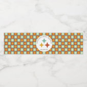 Midden-eeuws modern geometrisch Baby shower Waterfles Etiket (Enkel label)