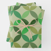 Midden-eeuws modern geometrisch groen cirkelenpatr inpakpapier vel (In situ)