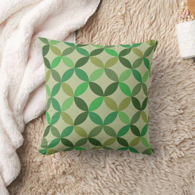 Midden eeuws modern geometrisch groen cirkels patr kussen (Deken)