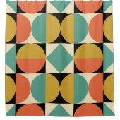 Midden eeuws modern geometrisch ontwerp douchegordijn (Voorkant)