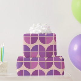 Midden-eeuws modern geometrisch roze Paarse Cadeaupapier