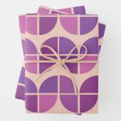 Midden-eeuws modern geometrisch roze Paarse Inpakpapier Vel (In situ)