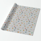 Midden eeuws modern gestructureerd lichtgrijs cadeaupapier (Uitgerold)