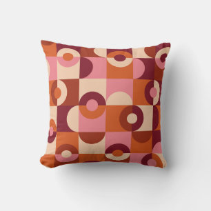 Midden eeuws modern half cirkels roze oranje kussen