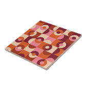 Midden eeuws modern half cirkels roze oranje tegeltje (Zijkant)