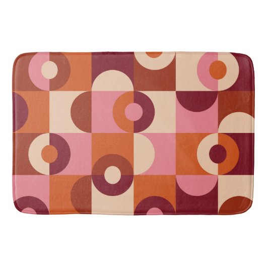 Midden eeuws modern halvemaan roze oranje badmat (Voorkant)