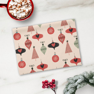 Midden eeuws modern kerstpatroon theedoek