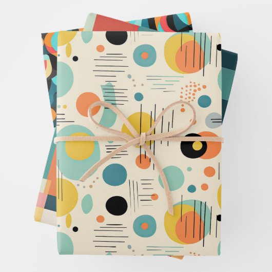 Midden-eeuws modern kleurrijk Abstract patroon Inpakpapier Vel (In situ)