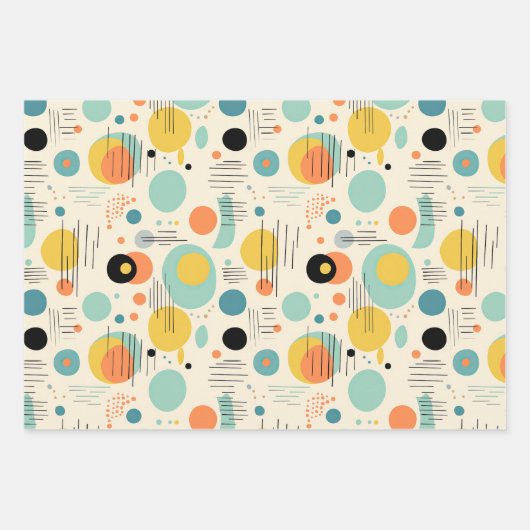 Midden-eeuws modern kleurrijk Abstract patroon Inpakpapier Vel (Voorkant)