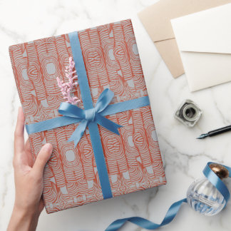 Midden eeuws modern koraal abstract patroon cadeaupapier
