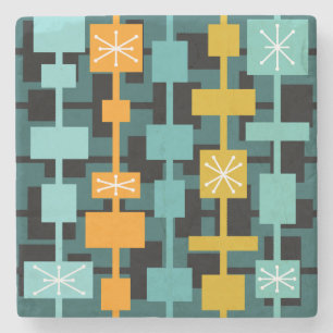 Midden eeuws modern meerkleurig turquoise stenen onderzetter