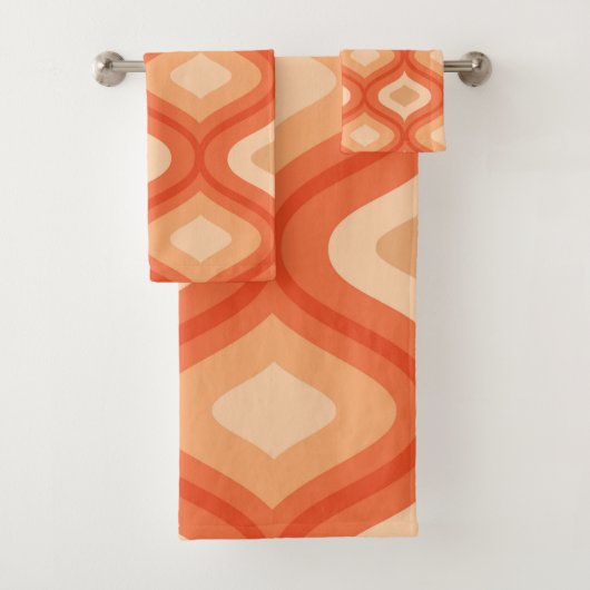 Midden eeuws modern ogee oranje en beige bad handdoek (Insitu)