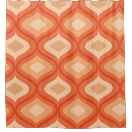 Midden eeuws modern ogee oranje en beige douchegordijn