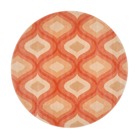 Midden eeuws modern ogee oranje en beige snijplank (Voorkant)
