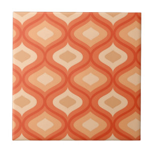 Midden eeuws modern Ogee Oranje en Beige Tegeltje