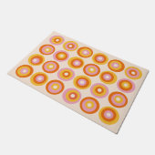 Midden eeuws modern oranje cirkelpatroon deurmat (Schuin)