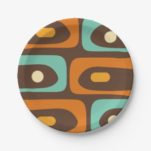 Midden-eeuws modern Piquet Pattern Bruin Sinaasapp Papieren Bordje
