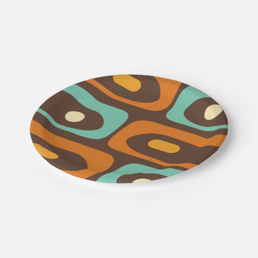 Midden-eeuws modern Piquet Pattern Bruin Sinaasapp Papieren Bordje (Gekanteld)